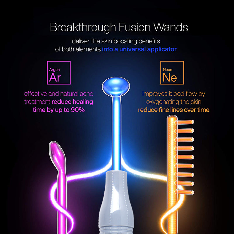 High Frequency Facial  Electrotherapy Wand Glass FUSION Neon + Argon